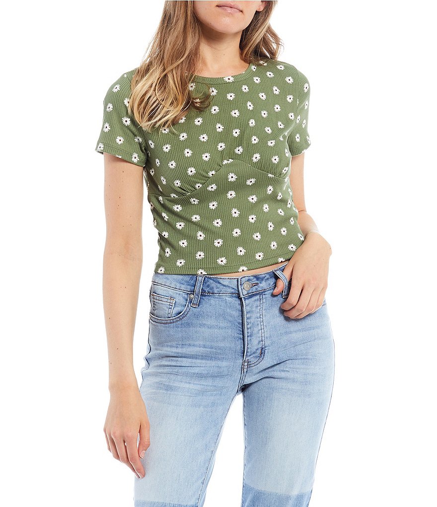 June & Hudson Short Tie Sleeve Knit Tee