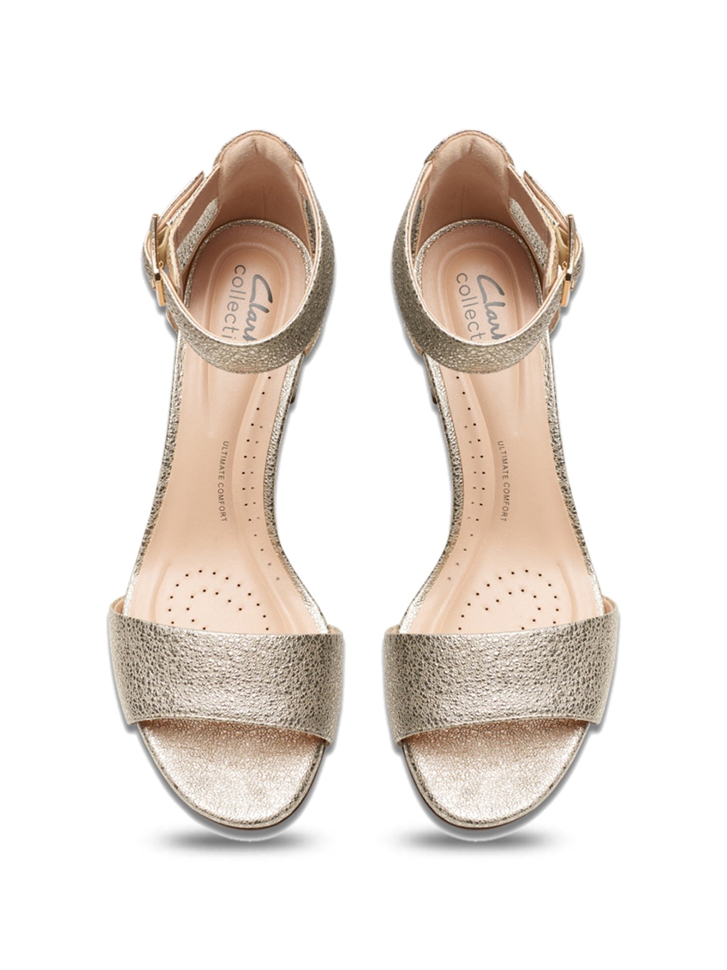 Clarks Women's Deva Mae Champagne Ankle Strap Sandals