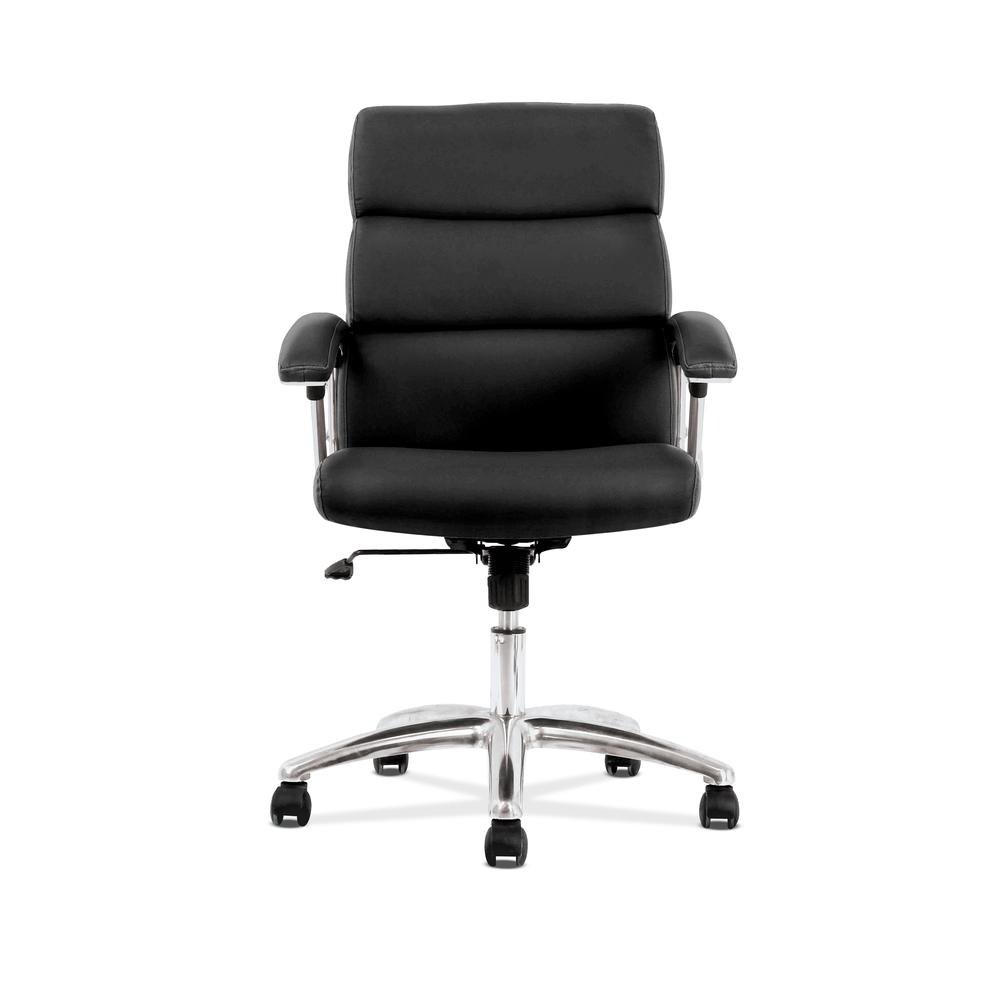 Basyx VL103 Series Executive Mid-Back Chair Black Leather VL103SB11
