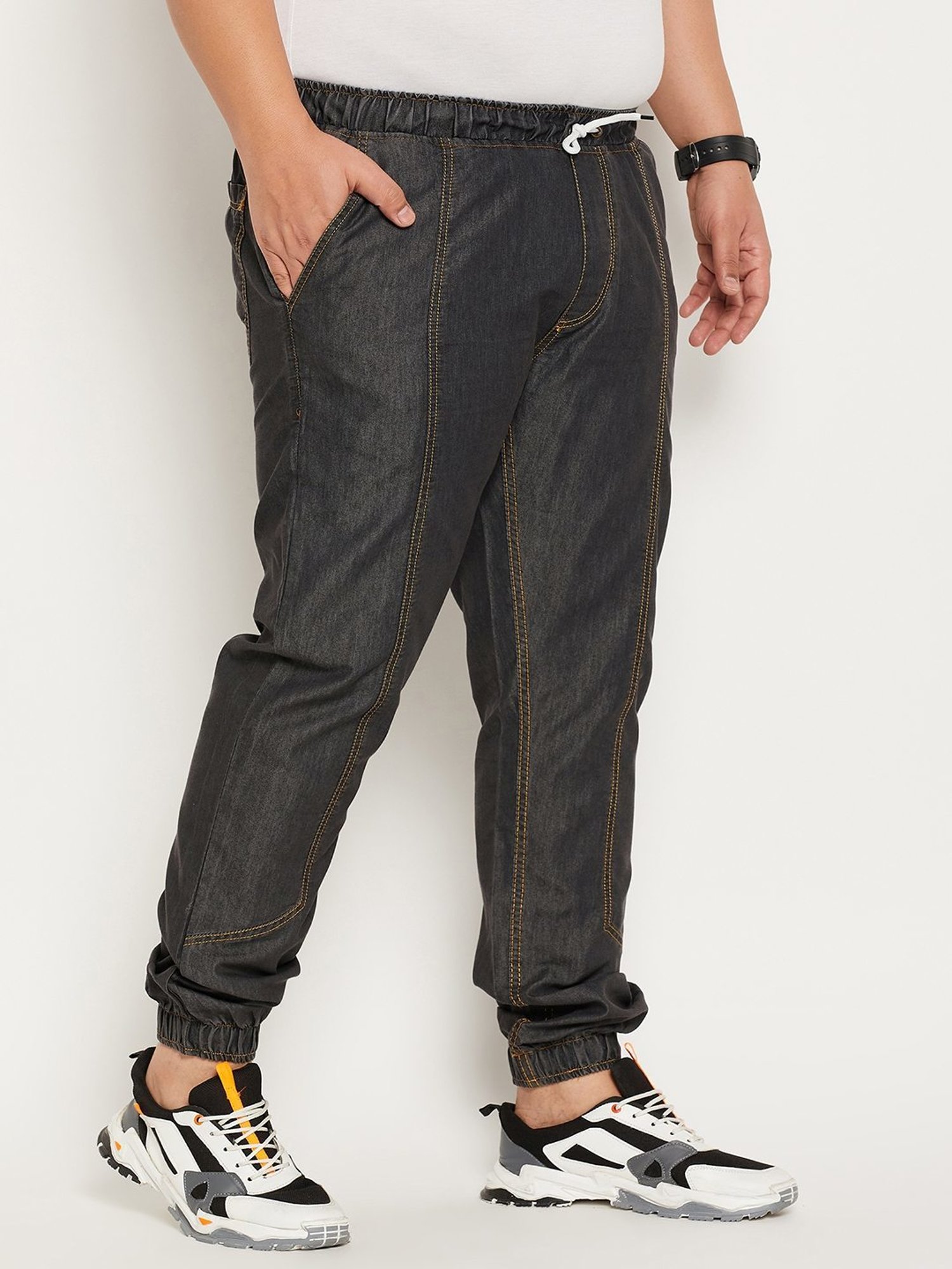 Bigbanana Shine Black Cotton Regular Fit Trousers