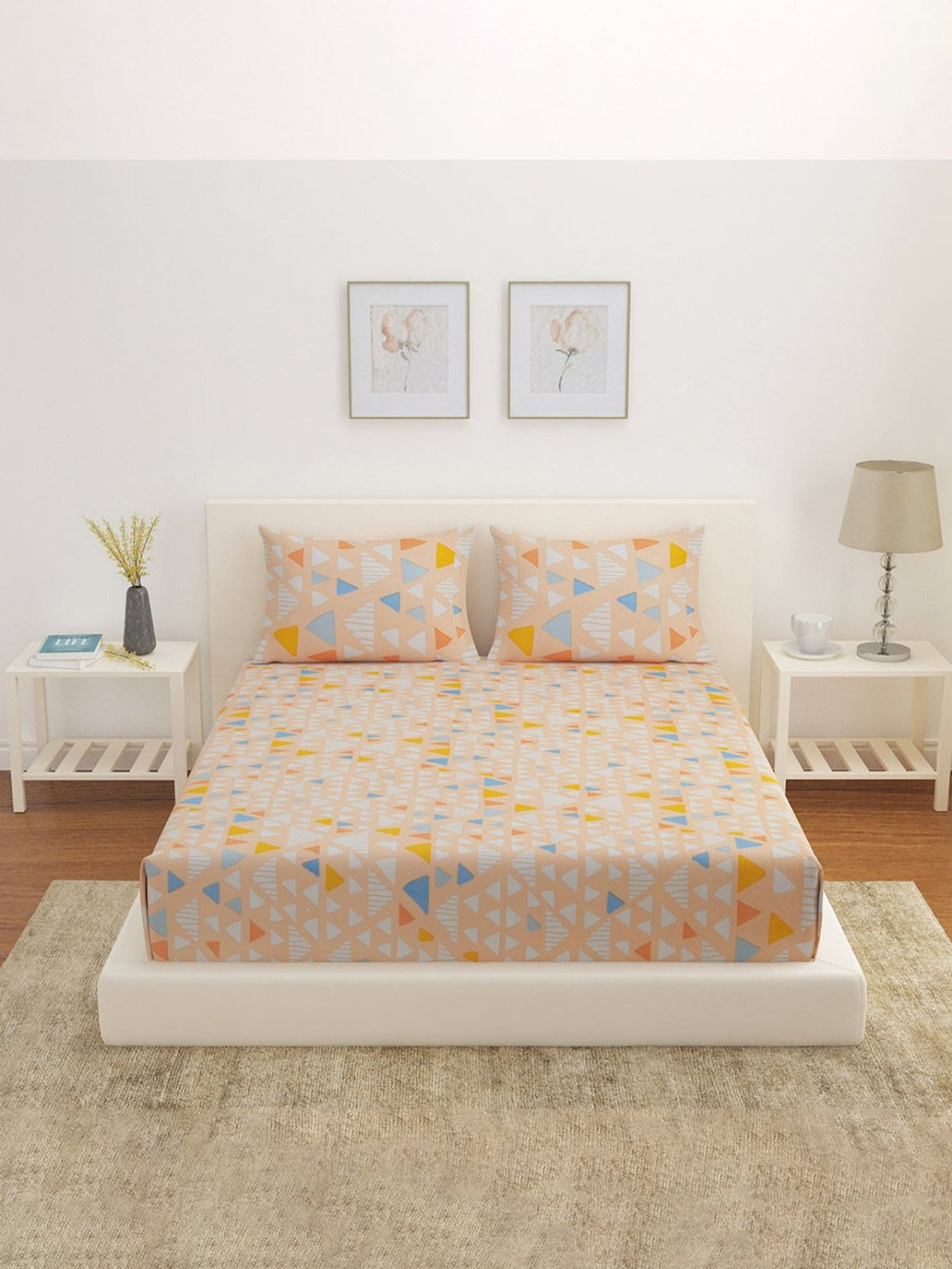 Maspar Purple 100% Cotton 200 TC Bed Sheet Set