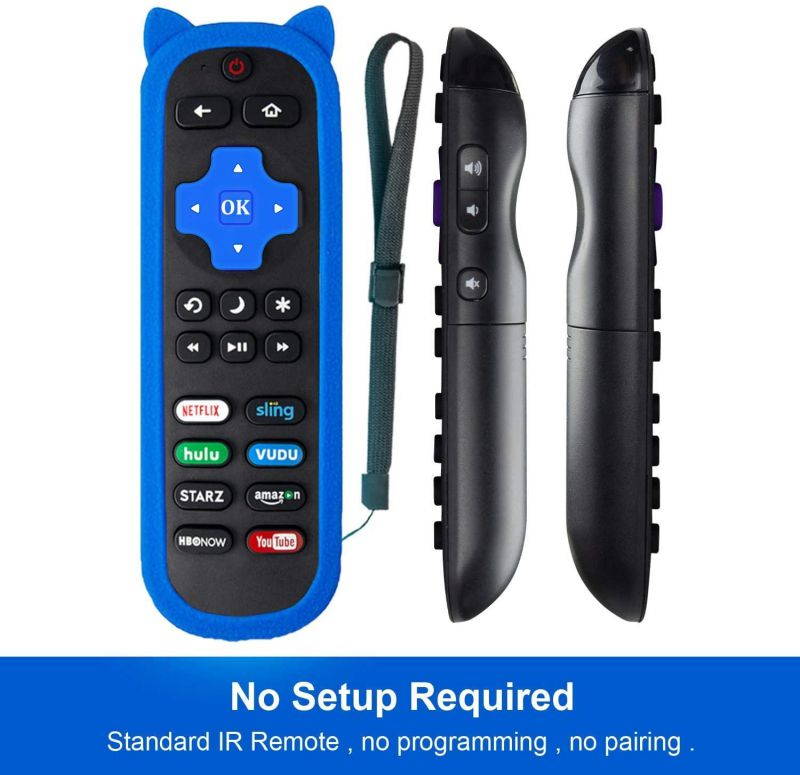 Motiexic Remote Control Compatible with All TCL Roku TV, Universal for TCL 4K Smart Roku TV Remote Control, 2020 Update Version with 8 Channel Shortcut Keys, with Blue Glow Protective Case