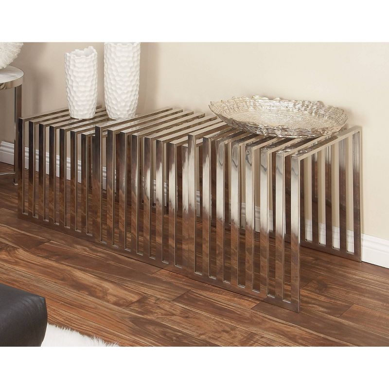 Set of 3 Modern Stainless Steel Accent Tables Silver - Olivia & May