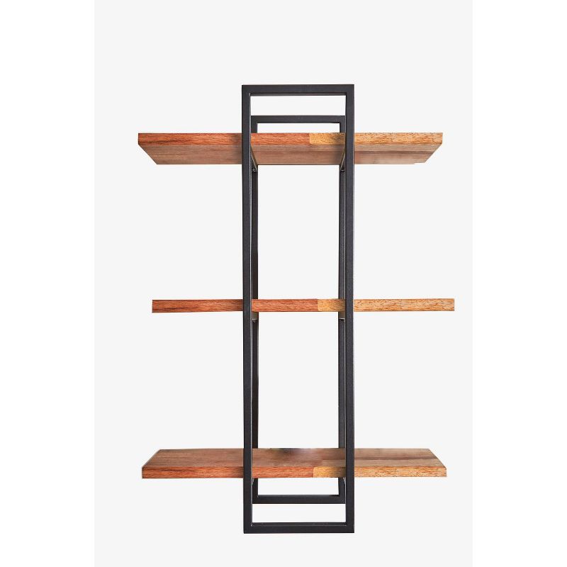 32" Rectangle Wood Shelving Wall Display Black - Ore International