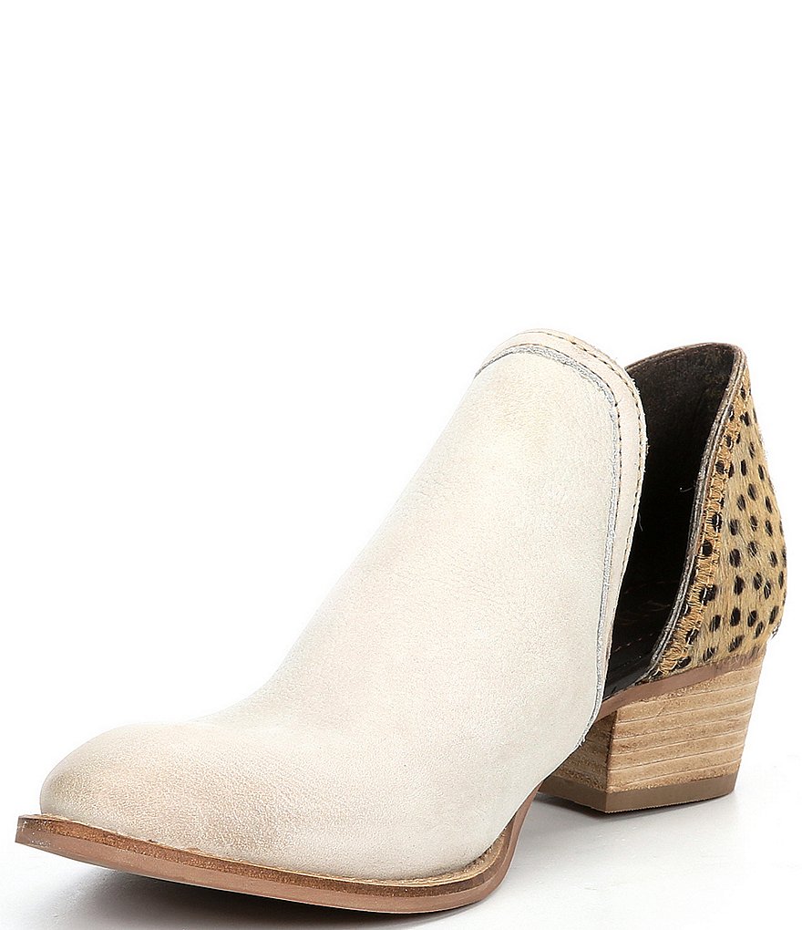 Diba True Shy Town Spot Print Two-Piece Block Heel Booties