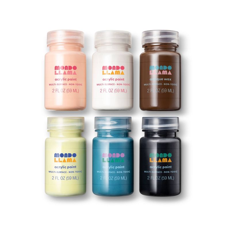 5ct Chalky Finish Acrylic Paints and 1ct Antique Wax - Mondo Llama™