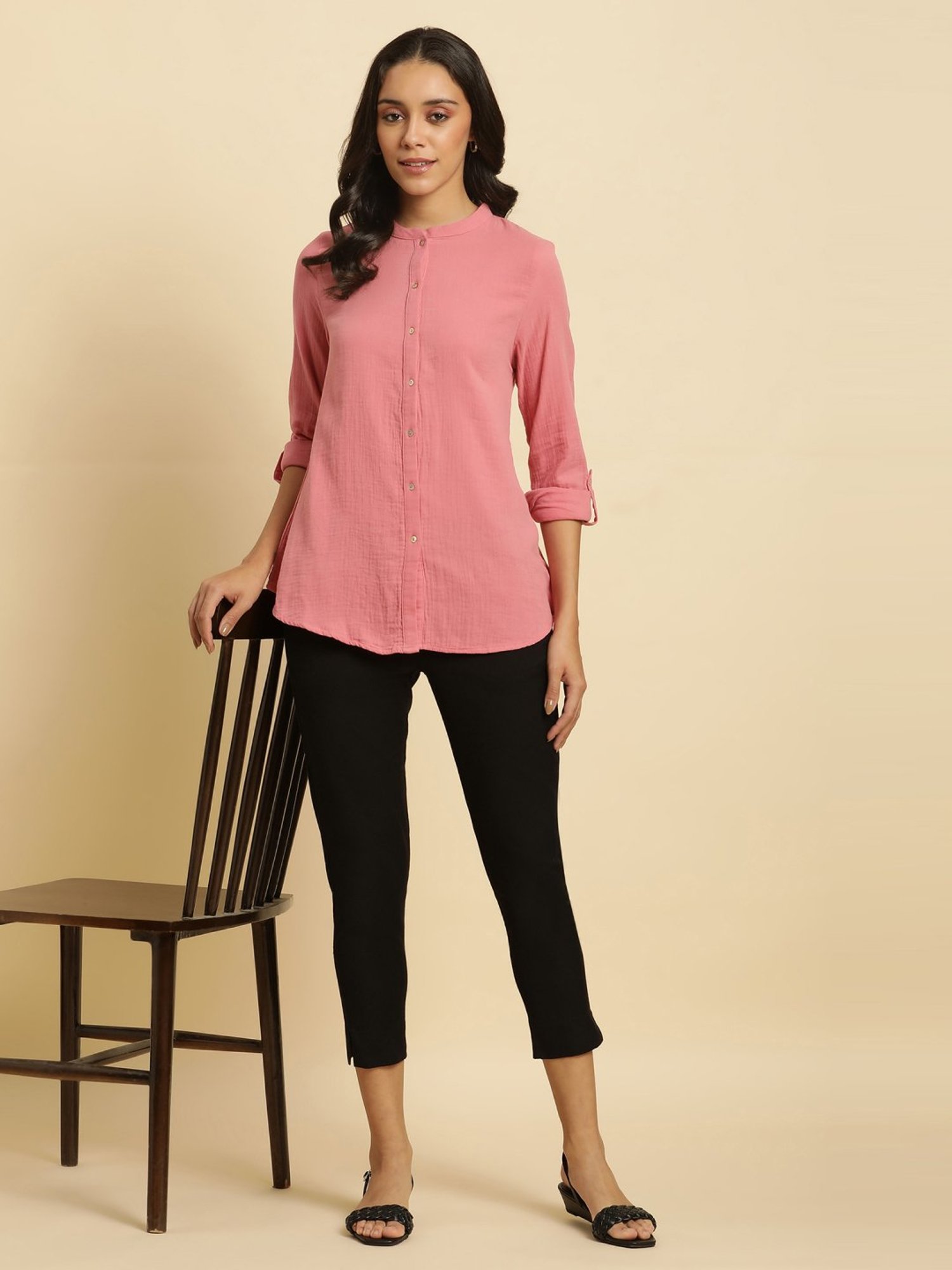 W Pink Cotton Top