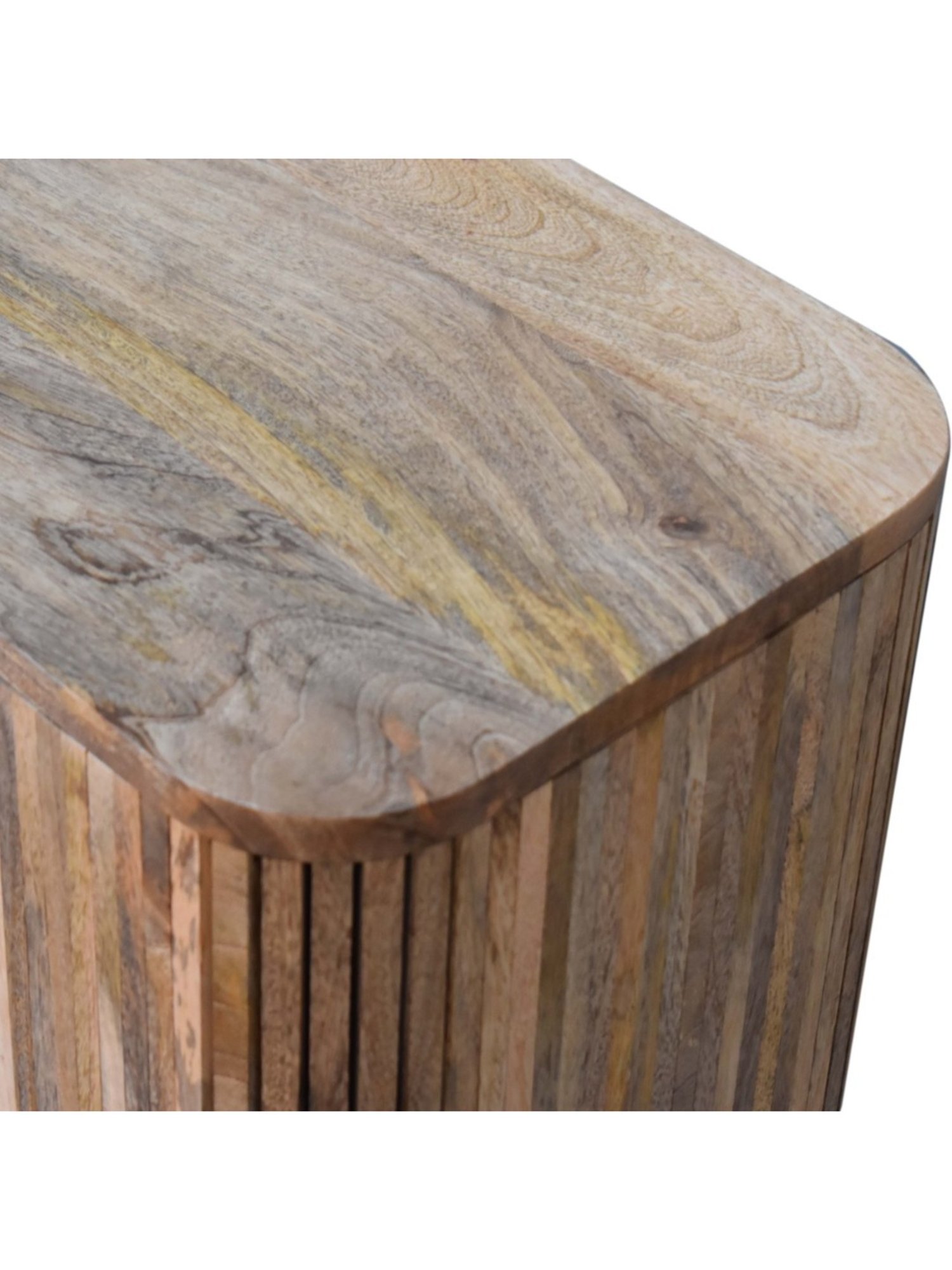 Fabindia Brown Sheesham Wood Textured Cabinet