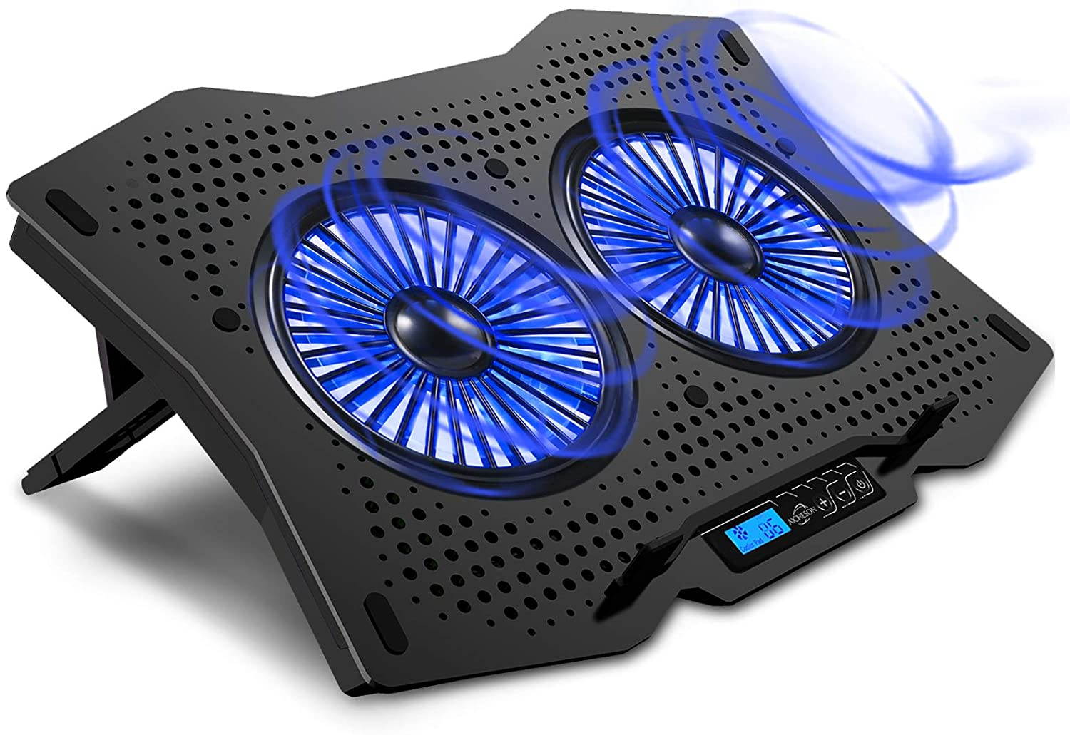 Laptop Cooling Cooler Pad for 15.6" - 17.3" Notobooks, Metal Panel, 2 Big Turbofans