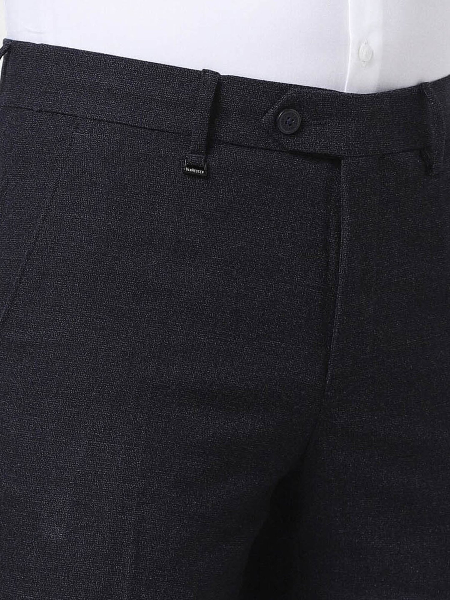 Van Heusen Navy Slim Fit Texture Trousers