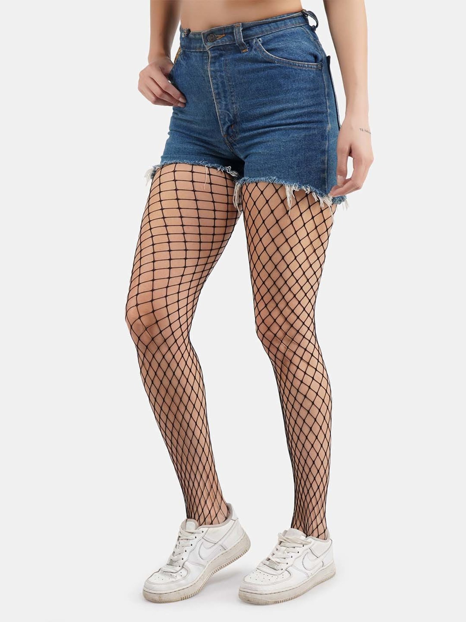 Secrets By ZeroKaata Black Self Pattern Pantyhose Stockings - Pack Of 2