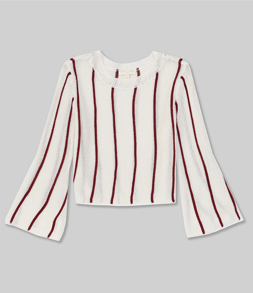 Chelsea & Violet Big Girls 7-16 Flare Sleeve Striped Sweater