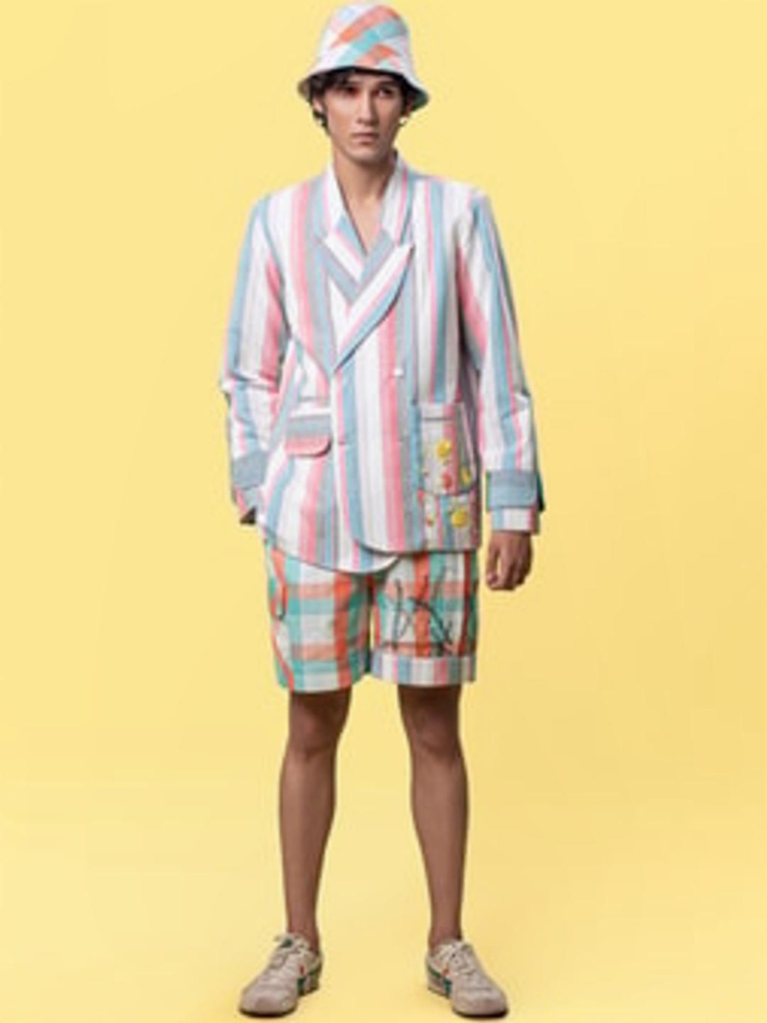 Anushe Pirani Orange Of Myriad Minds Checks Shorts