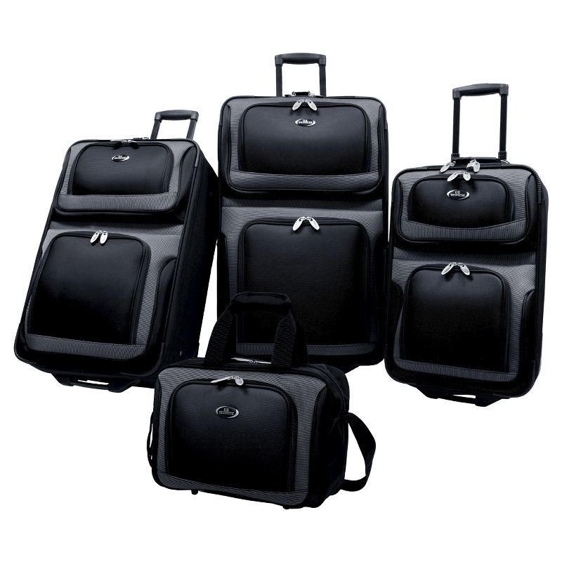 U.S. Traveler New Yorker 4pc Luggage Set - Black