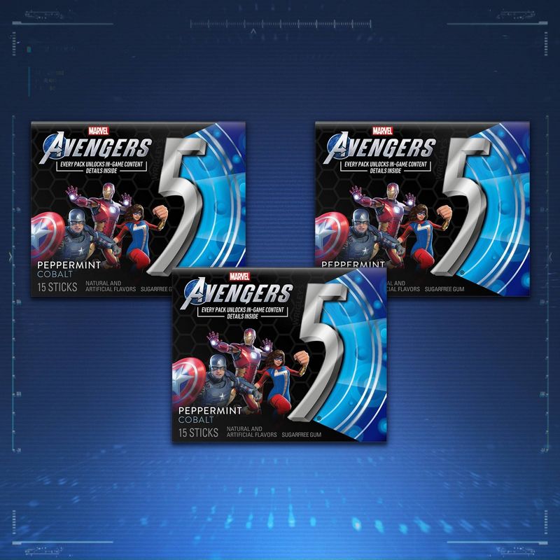 Wrigley's 5 Peppermint Cobalt Sugarfree Gum Multipack - 45ct