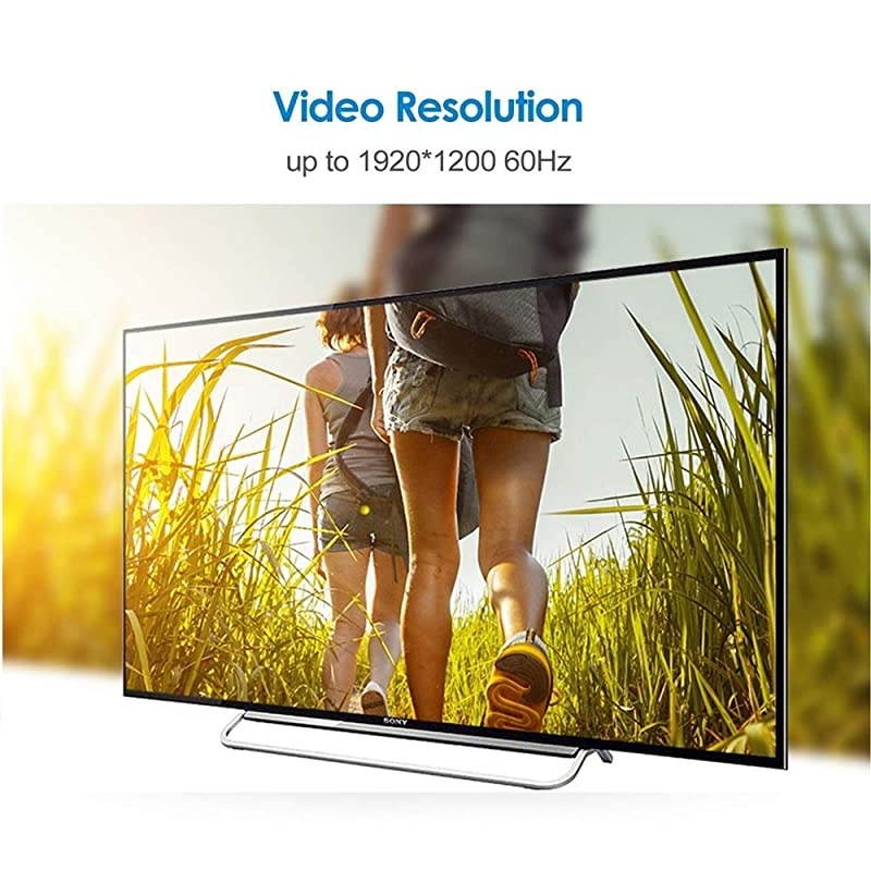 Adapter DVID 24+1 to VGA Upgraded DVI to VGA Male to Female Video Converter for HDTV Monitor Projector Black