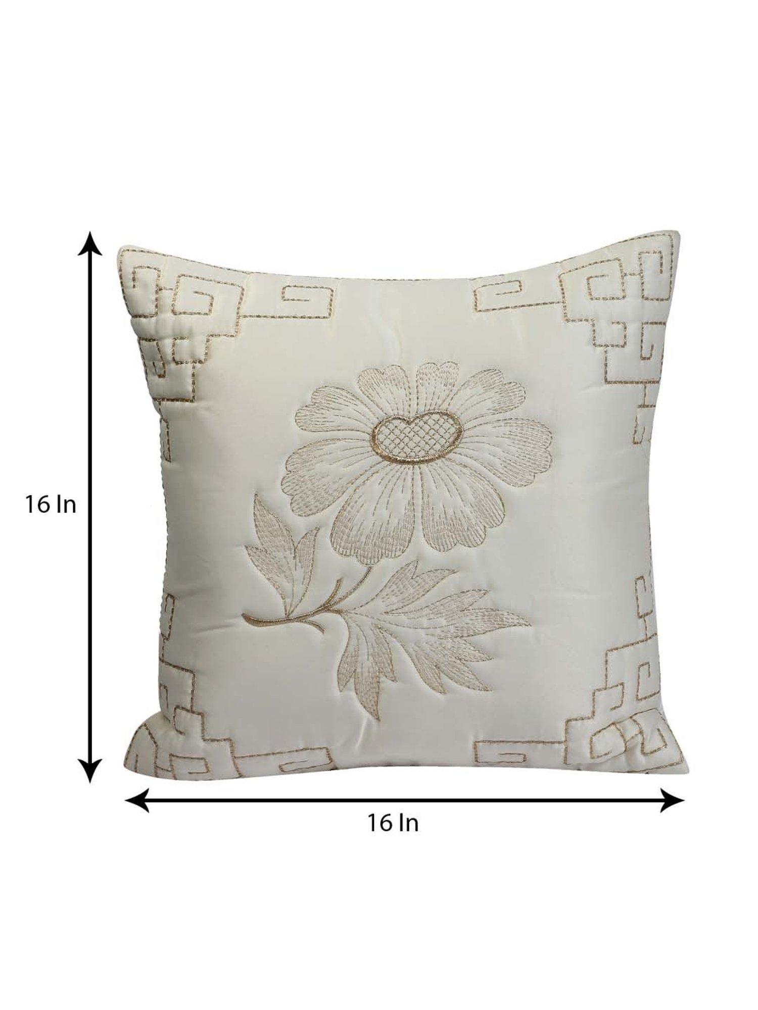 MFD HOME Furnishing White Satin Cushion Cover - Set of 2