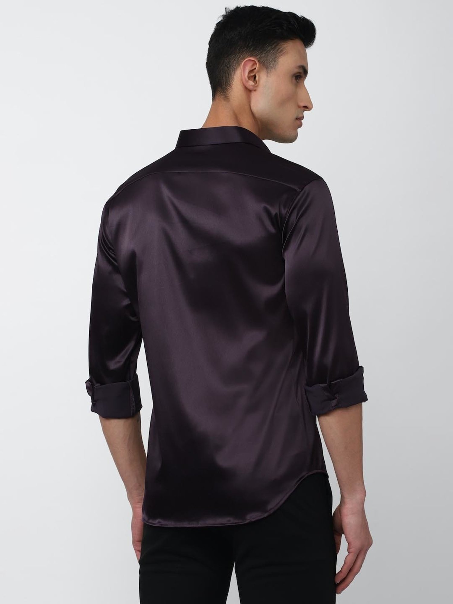 V Dot Purple Slim Fit Shirt