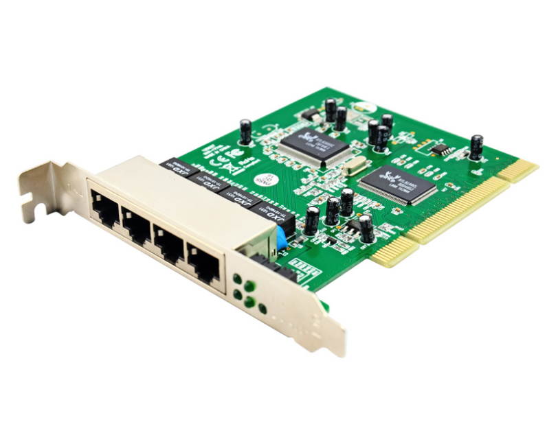 KINGZONE PCI Four Way RJ45 Fast Ethernet 100M Switch Board Card Desktop Computer Rtl8305 + 8100Cl