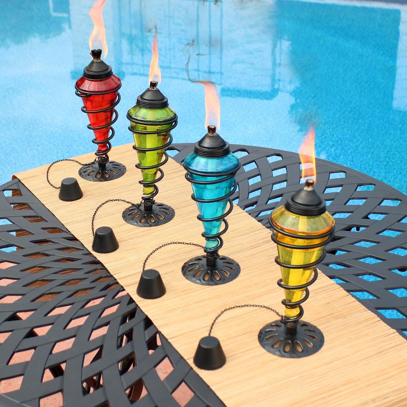 5.5" Petite Lantern Metal Table Torch Black - TIKI