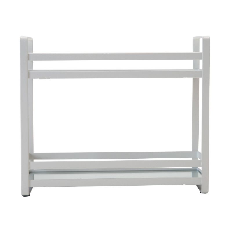 Two Tier Flat Wire Slim Vanity Tower White - Home Details
