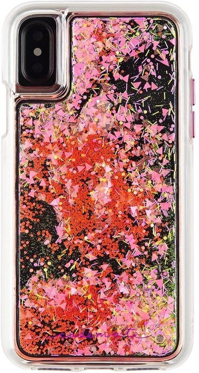 Case-Mate Waterfall Cascading Liquid Giltter Case for iPhone X - Pink Glow