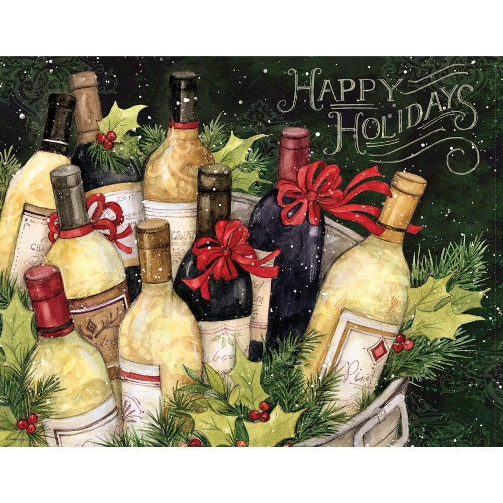 Lang Companies,  Holiday Spirits Boxed Christmas Cards (18 pack) w/ Decorative Box by Susan Winget
