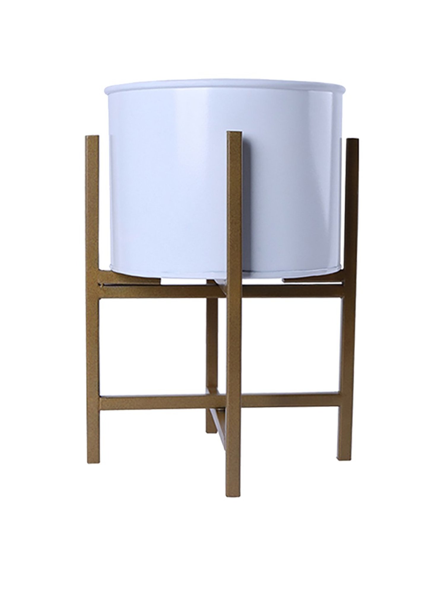 Homesake Gold Metal Small Planter with Stand