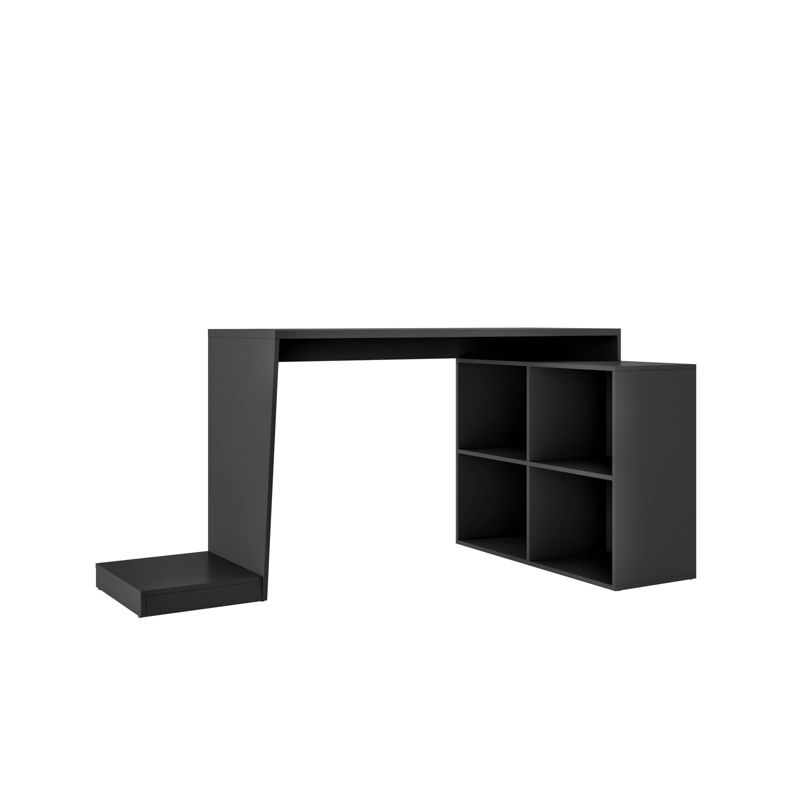 Randalls Gamer Desk 3.0 with 4 Shelves Black - Manhattan Comfort