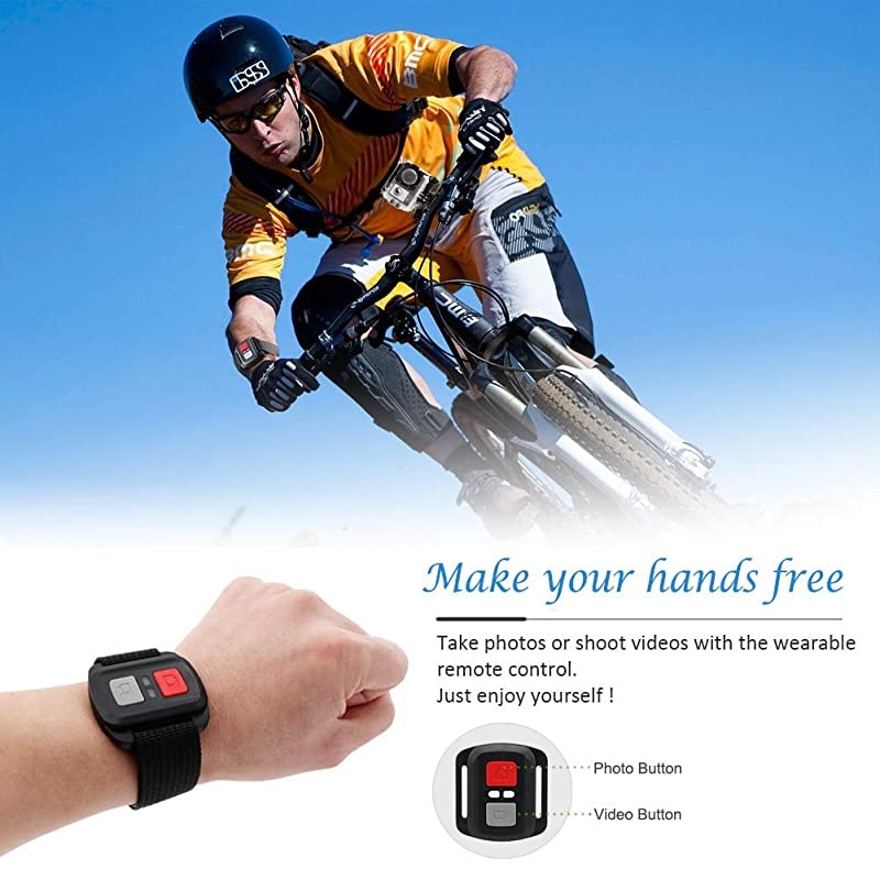 Camera 4K, Waterproof Camera, Underwater Camera WiFi Ultra HD 16mp 170 Degrees Wide Angle Sports Camera with Remote Control 2 Batteries and Mounting Accessories Kit