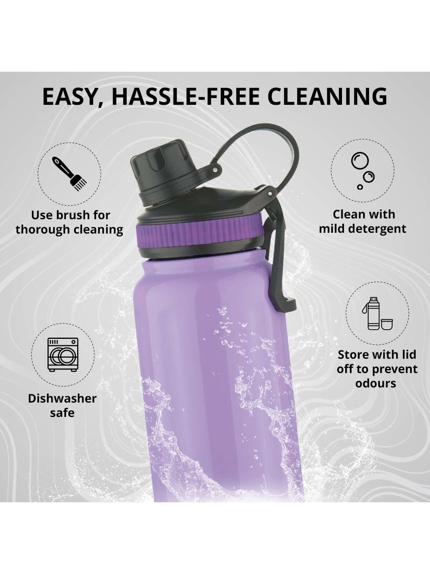 Bergner Walking Purple Stainless Steel Thermosteel Hot and Cold Bottle (1.2 L)