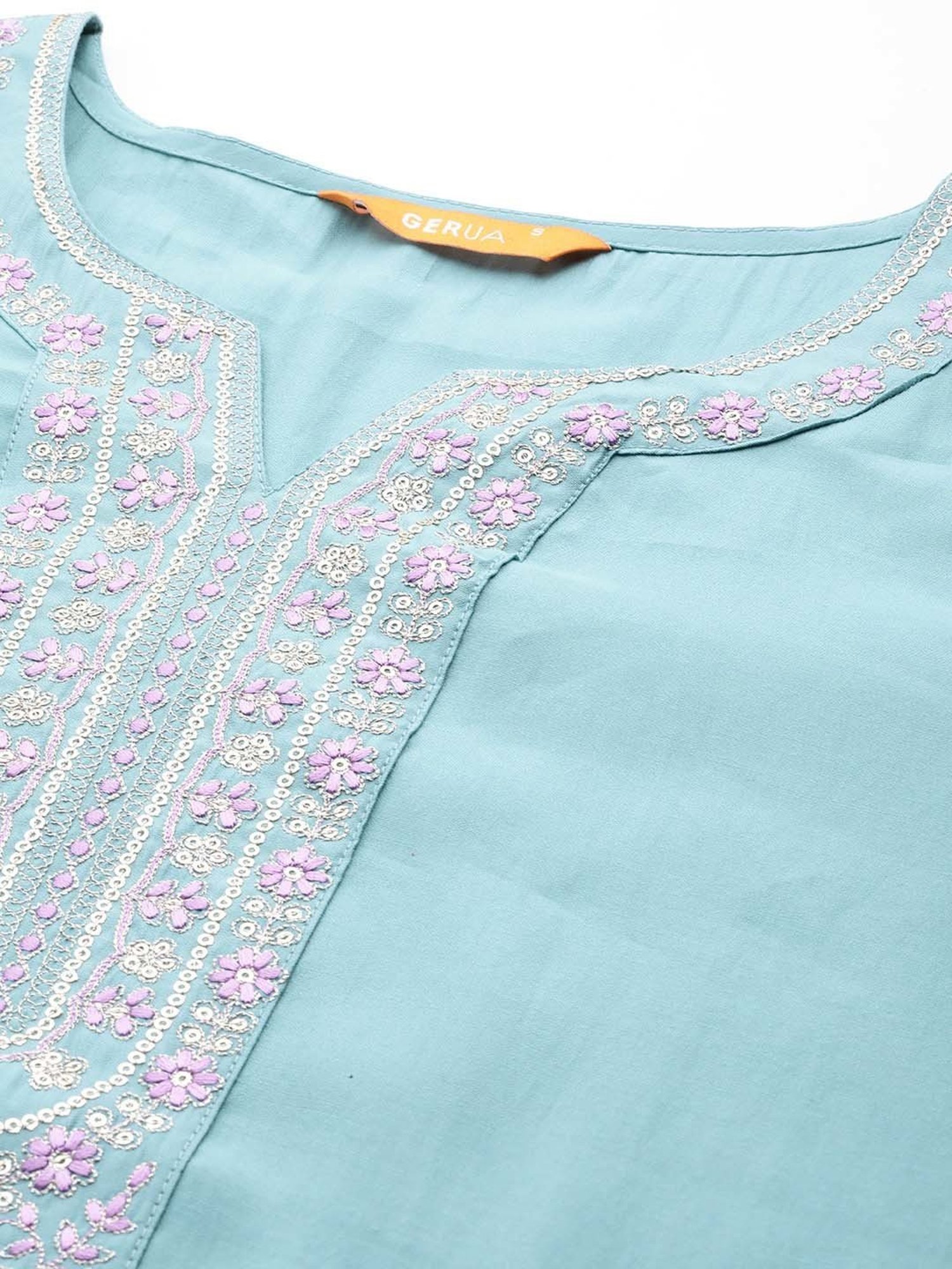 URBAN MYSTIC Black Rayon Embroidered Kurta & Sharara Set