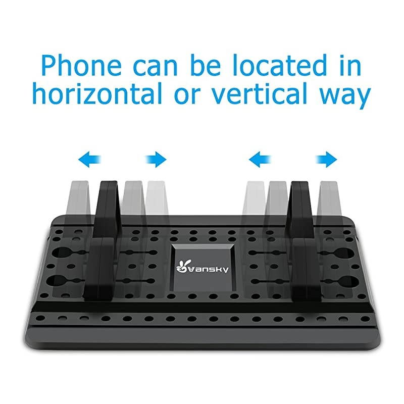 Car Phone Holder  Silicone AntiSlip Hands Free Desk Phone Stand Car Phone Mount Compatible with iPhone 11 XR Samsung Huawei Smartphone GPS