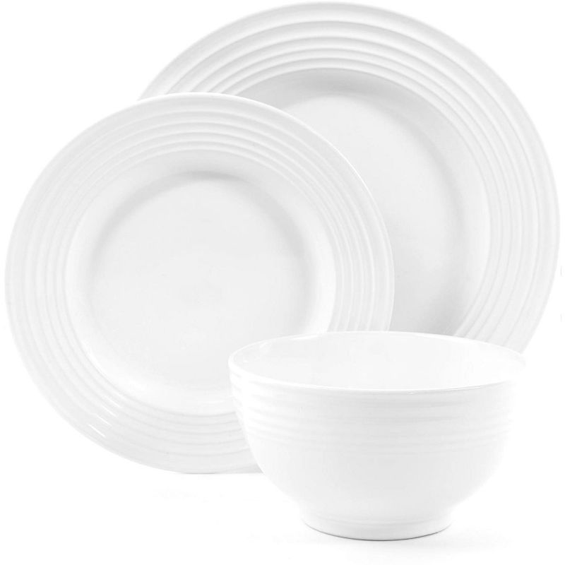 Vremi 16 Piece Multicolor Porcelain Dinnerware Set with 4 Dinner Plates, 4 Dessert Plates, 4 Salad/Soup Bowls, & 4 Coffee/Tea Mugs