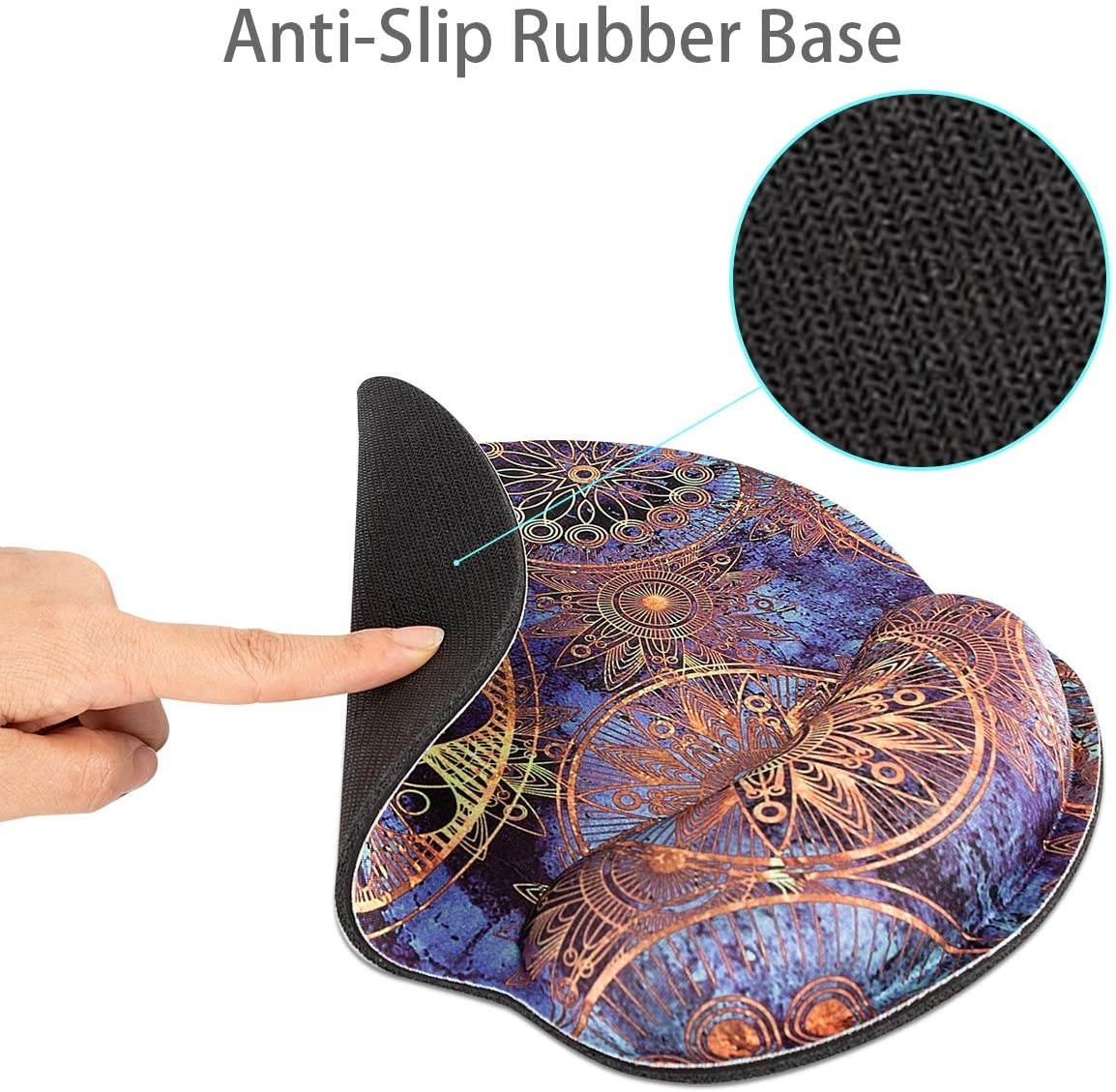 Keyboard Wrist Rest Pad and Mouse Pad Wrist Support, Ergonomic Raised Memory Foam, Non Slip PU Rubber Base [Pain Relief] for Office, Computer, Laptop, Typist, Gamer