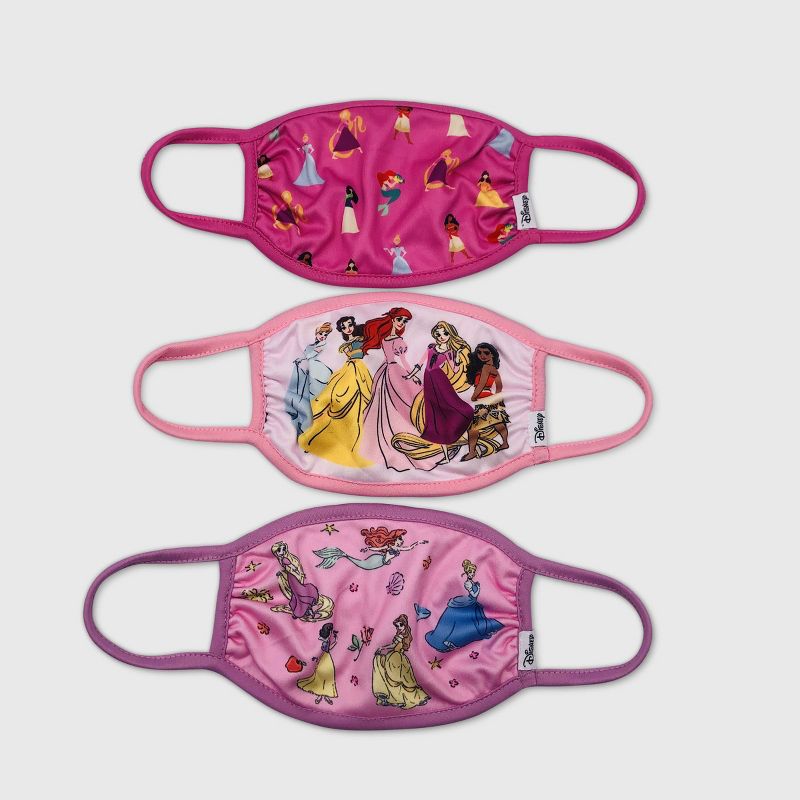 Kids' 3pk Disney Princess Face Mask