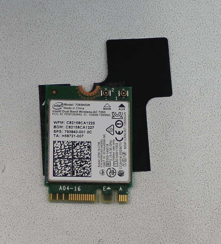 793839-001 HP Acer Intel 7265NGW Dual Band Wireless / Bluetooth Card