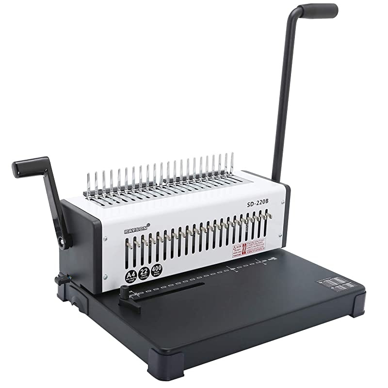 SD-220B Binding Machine, 21 Holes Comb Binding Machine, Max. Punch 20 Sheets & Binding 400 Sheets