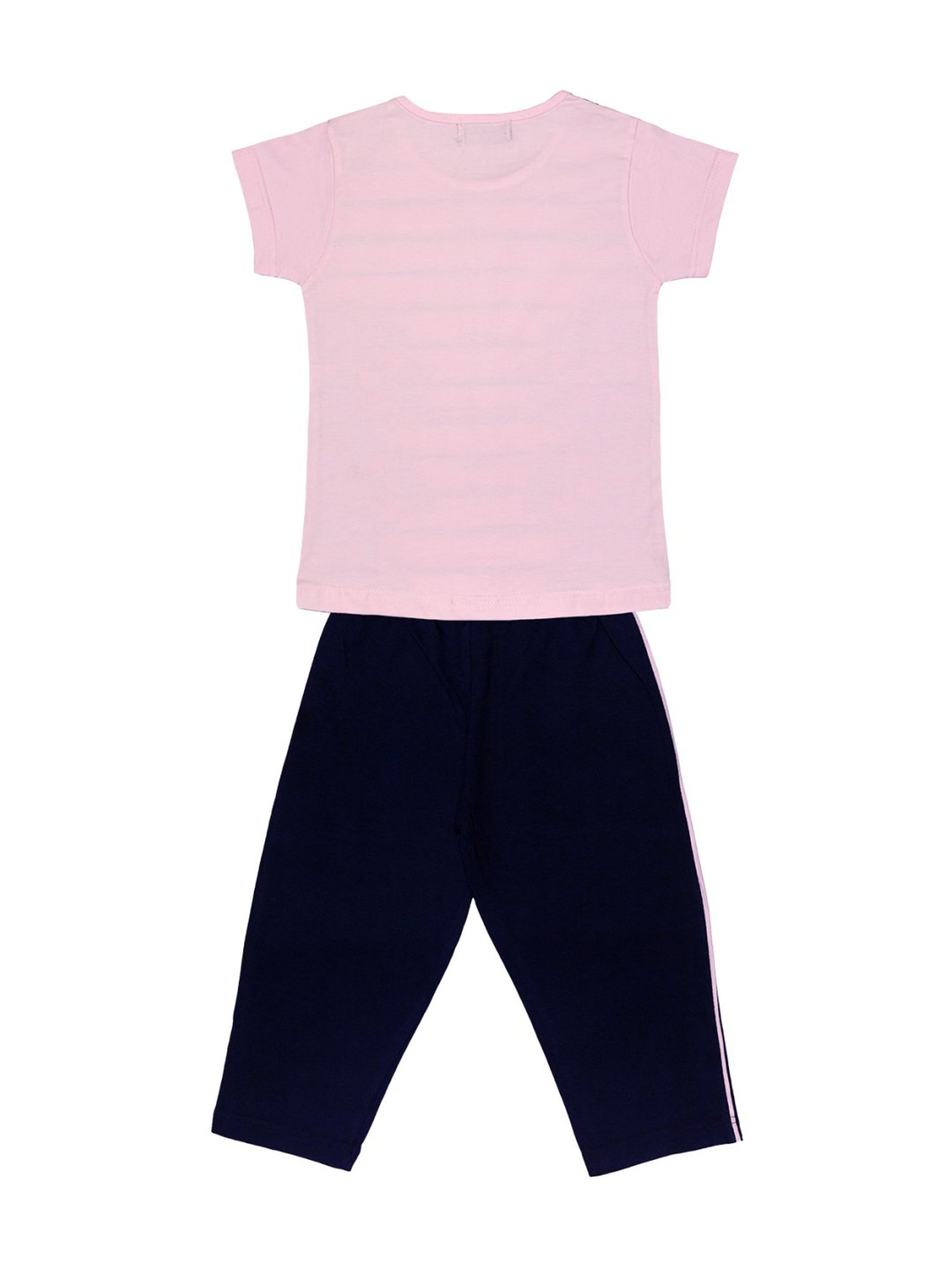 Todd N Teen Kids Pink Cotton Graphic Print T-Shirt & Pants