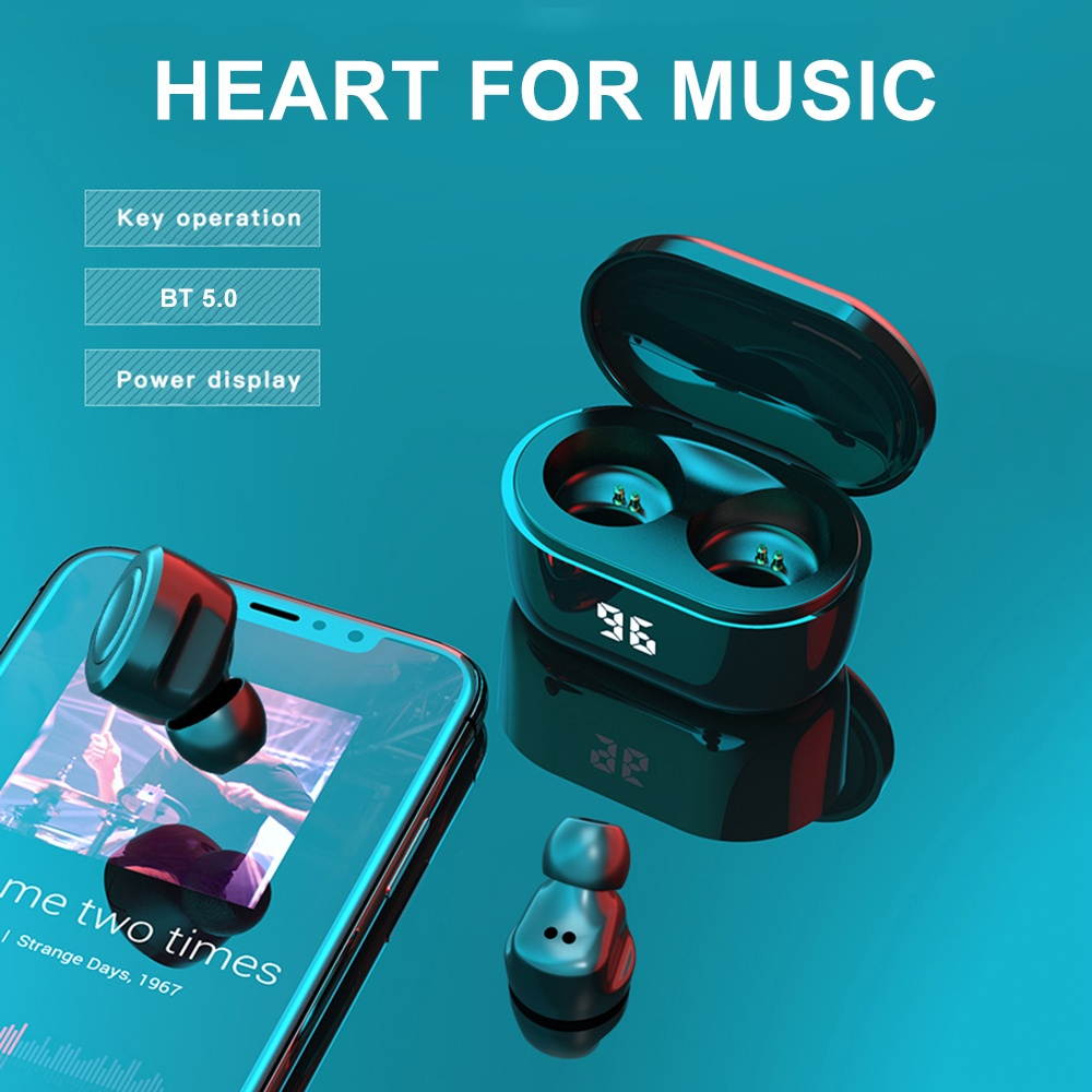 A6 True Wireless BT5.0 Headphones Game In-ear IPX5 Waterproof Sports Headphones