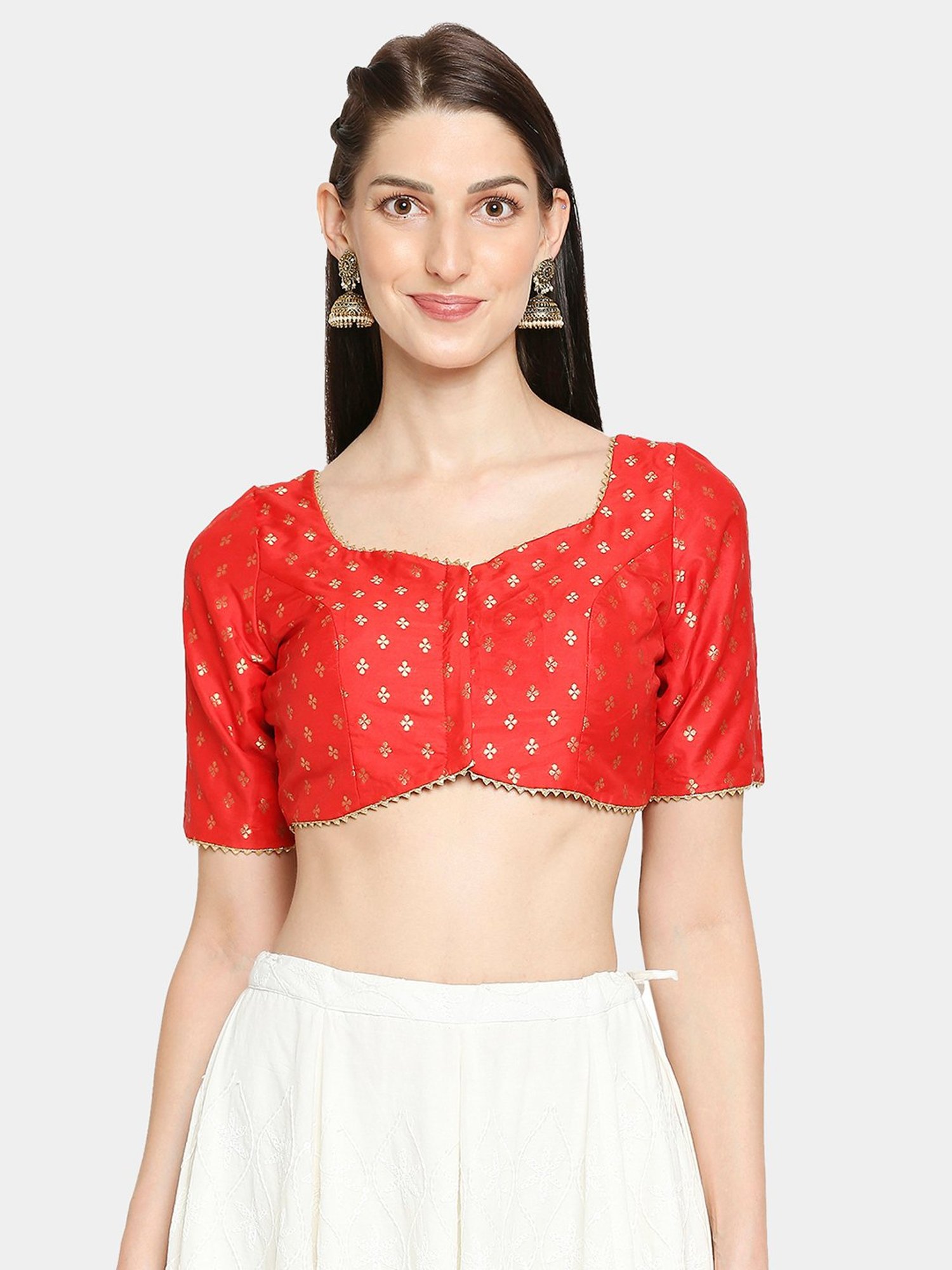 Salwar Studio Red Textured Blouse