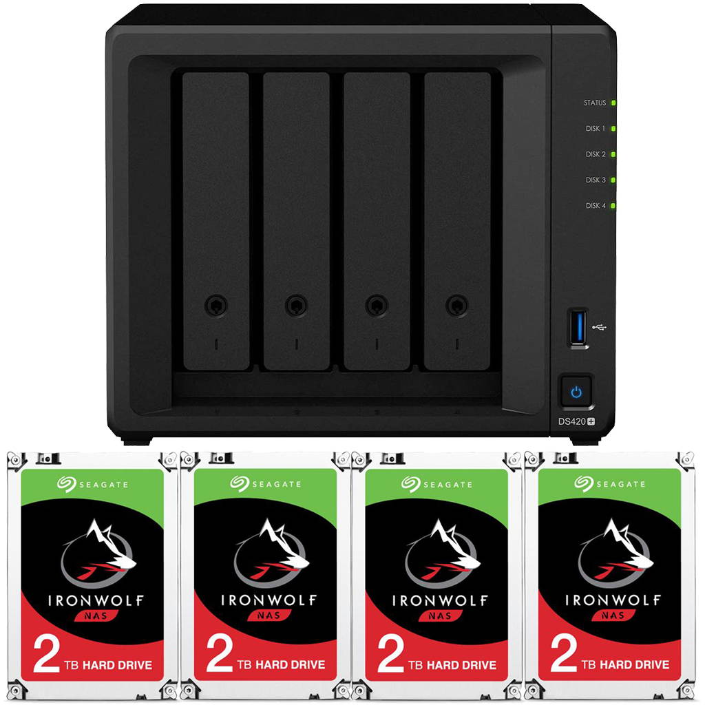 Synology DS420+ DiskStation with 2GB RAM and 48TB (4 x 12TB) of Seagate Ironwolf NAS Drives Fully Assembled and Tested By CustomTechSales