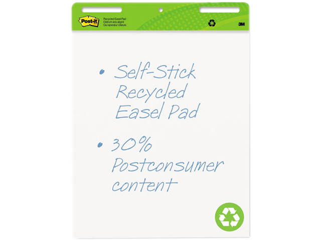 Post-it Easel Pads 559RP Self-Stick Easel Pads, 25 x 30, White, Recycled, 2 30-Sheet Pads/Carton