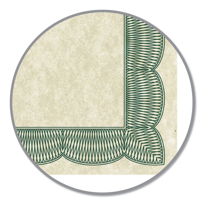 Southworth(R) Parchment Certificates  Traditional  8 1/2 x 11  Ivory w/ Green Border 91341