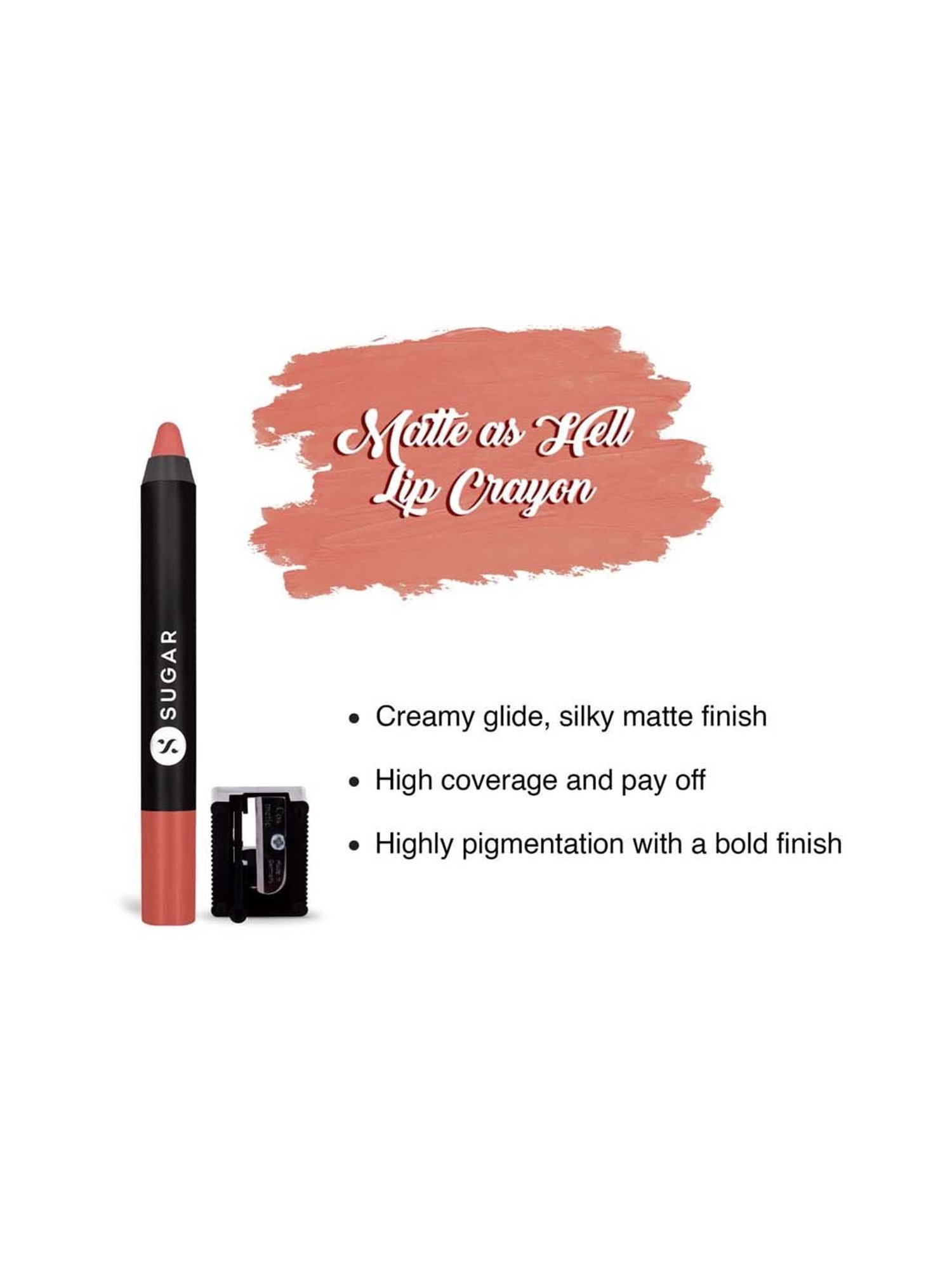 SUGAR Cosmetics Matte As Hell Crayon Lipstick 04 Holly Golightly 2.8 gm