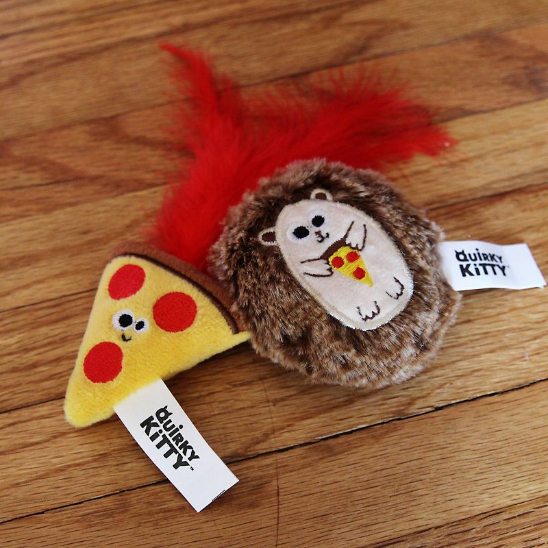 Quirky Kitty Pizza Hedge Hog Cat Toy - Brown - 2pk