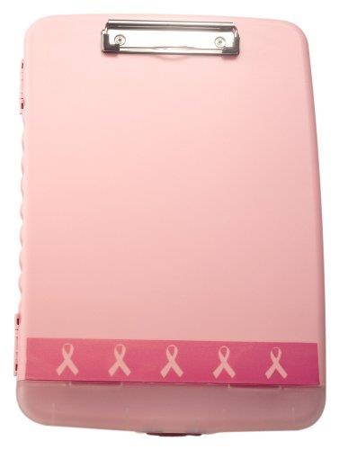 Officemate Breast Cancer Awareness Slim Clipboard Box, Pink, 1 Clipboard Box (08925)