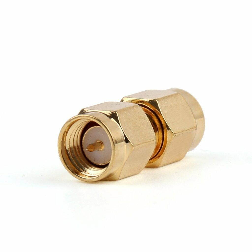 2Pcs Adapter RP.SMA Male Jack To SMA Male Plug RF Connector Gold Plating M/M