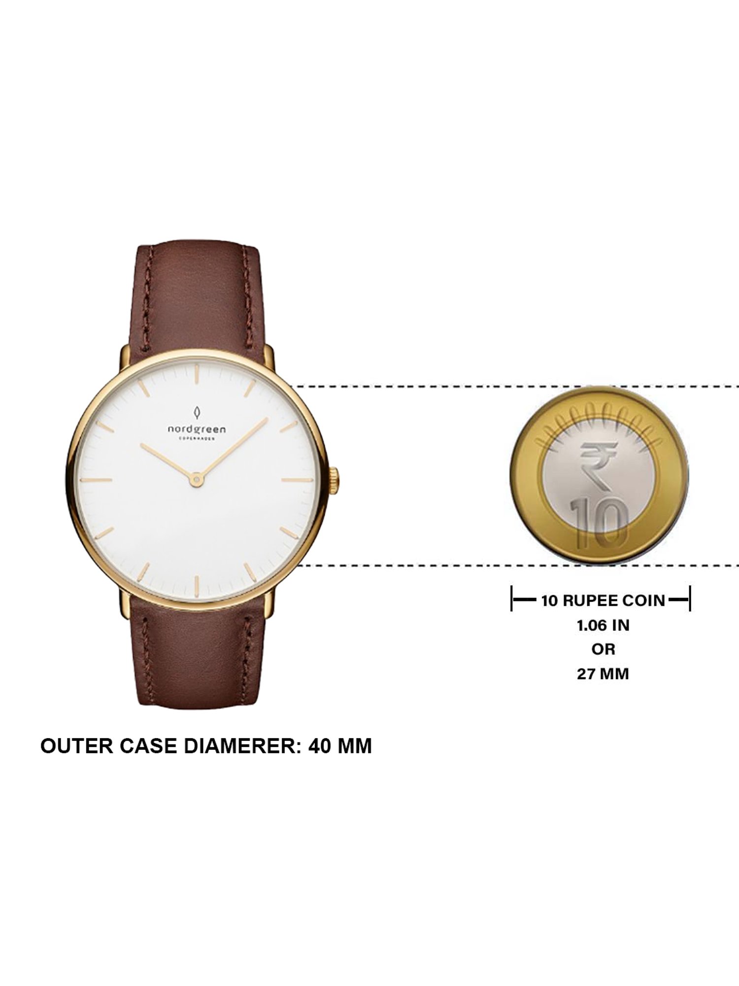 NORDGREEN NR40GOLEBRXX Native Analog Watch For Men