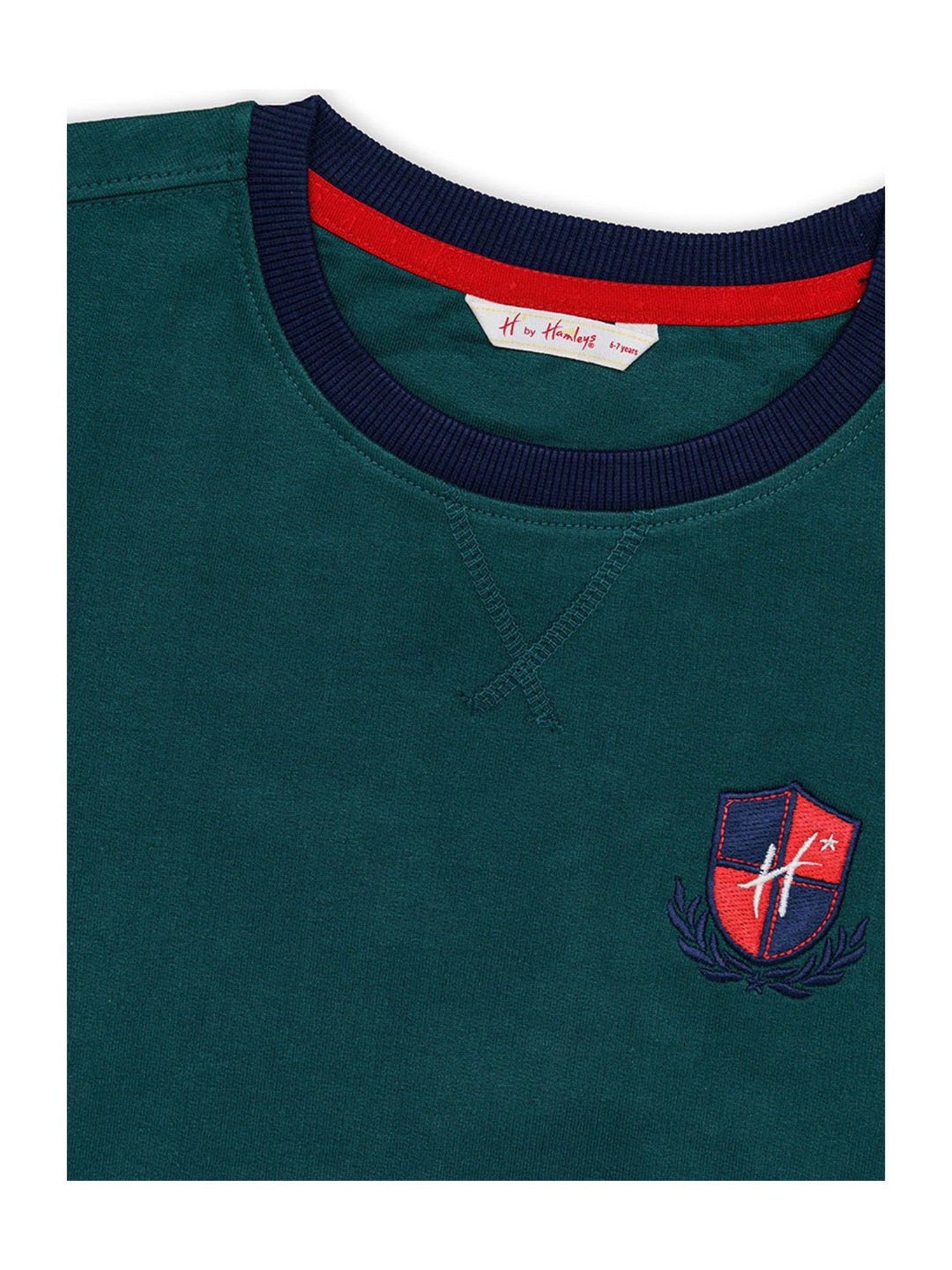H by Hamleys Boys Green Solid Full Sleeves Sweatshirt